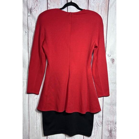 Collections Michelle Stuart Vintage Dress Pencil Skirt Red Black 80s Halloween M - Picture 5 of 11